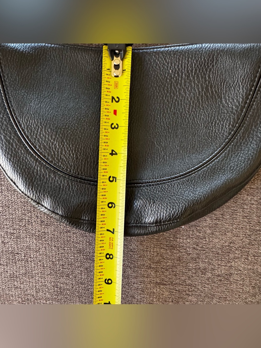 Anthropologie Urban Originals Black vegan leather Crossbody Purse Crescent shape - Picture 7 of 10